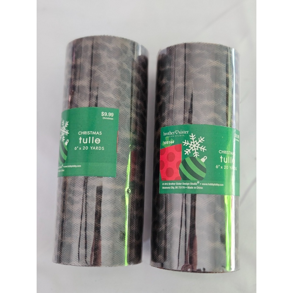 Lot of 2 Rolls Brother Sister Wedding Christmas Decorations Leopard Tulle